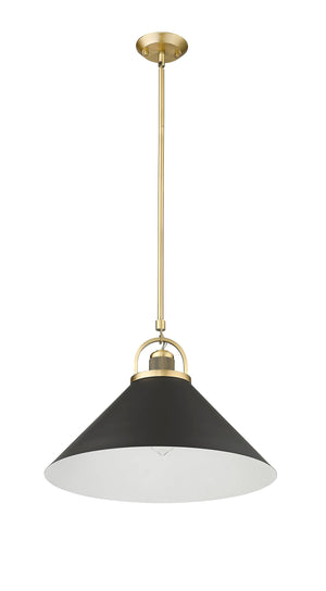 Pendant Fixtures Artistan Pendant - Vintage Brass / Matte Black - 13.1in. Diameter - E26 Medium Base