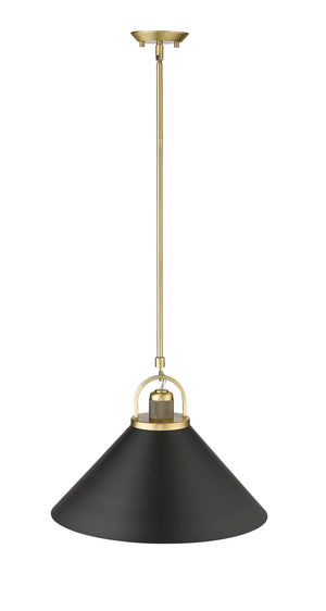 Pendant Fixtures Artistan Pendant - Vintage Brass / Matte Black - 13.1in. Diameter - E26 Medium Base