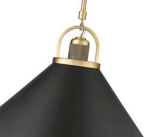 Pendant Fixtures Artistan Pendant - Vintage Brass / Matte Black - 13.1in. Diameter - E26 Medium Base