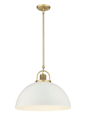 Pendant Fixtures Artistan Pendant - Vintage Brass / Matte White - 17.7in. Diameter - E26 Medium Base