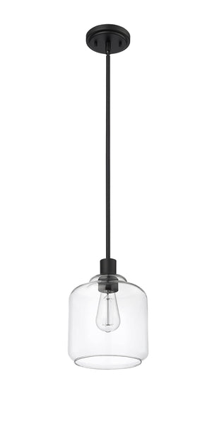 Pendant Fixtures Asheville Mini-Pendant - Matte Black - Clear Glass - 8in. Diameter - E26 Medium Base