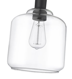 Pendant Fixtures Asheville Mini-Pendant - Matte Black - Clear Glass - 8in. Diameter - E26 Medium Base