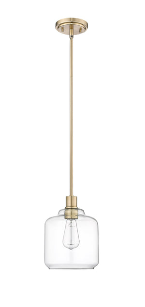 Pendant Fixtures Asheville Mini-Pendant - Modern Gold - Clear Glass - 8in. Diameter - E26 Medium Base