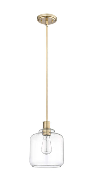 Pendant Fixtures Asheville Mini-Pendant - Modern Gold - Clear Glass - 8in. Diameter - E26 Medium Base