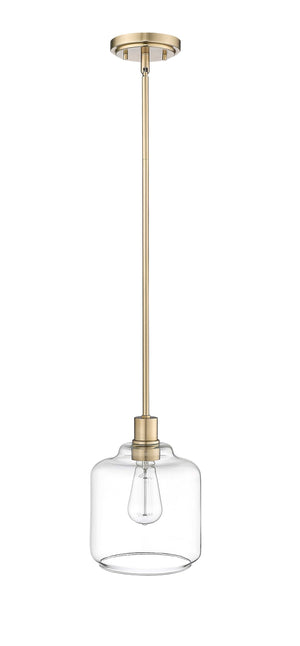 Pendant Fixtures Asheville Mini-Pendant - Modern Gold - Clear Glass - 8in. Diameter - E26 Medium Base