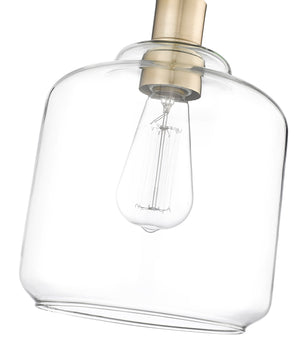 Pendant Fixtures Asheville Mini-Pendant - Modern Gold - Clear Glass - 8in. Diameter - E26 Medium Base