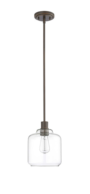 Pendant Fixtures Asheville Mini-Pendant - Rubbed Bronze - Clear Glass - 8in. Diameter - E26 Medium Base