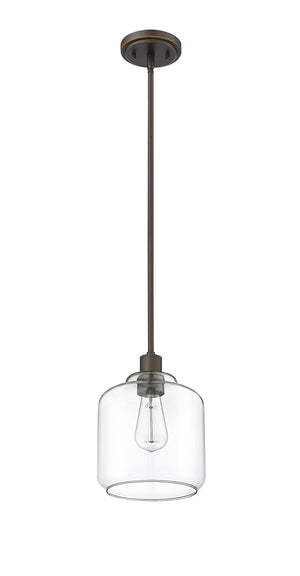 Pendant Fixtures Asheville Mini-Pendant - Rubbed Bronze - Clear Glass - 8in. Diameter - E26 Medium Base