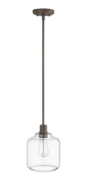 Pendant Fixtures Asheville Mini-Pendant - Rubbed Bronze - Clear Glass - 8in. Diameter - E26 Medium Base