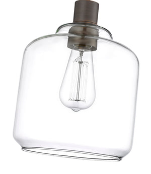 Pendant Fixtures Asheville Mini-Pendant - Rubbed Bronze - Clear Glass - 8in. Diameter - E26 Medium Base