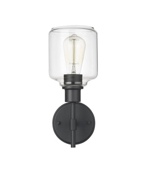 Wall Sconces Asheville Wall Sconce - Matte Black - Clear Glass - 6.5in. Extension - E26 Medium Base