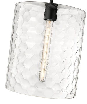 Pendant Fixtures Ashli Pendant - Matte Black - Clear Honeycomb Glass - 12in. Diameter - E26 Medium Base