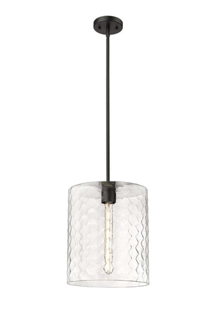 Pendant Fixtures Ashli Pendant - Matte Black - Clear Honeycomb Glass - 12in. Diameter - E26 Medium Base