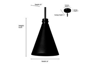 Pendant Fixtures Axston Outdoor Hanging Lantern - Textured Black - 8in. Diameter - E26 Medium Base