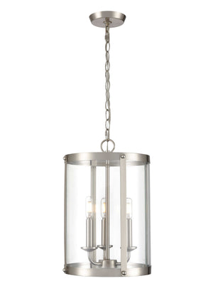 Pendant Fixtures Aydenn Pendant - Brushed Nickel - Clear Glass - 11.75in. Diameter - E12 Candelabra Base