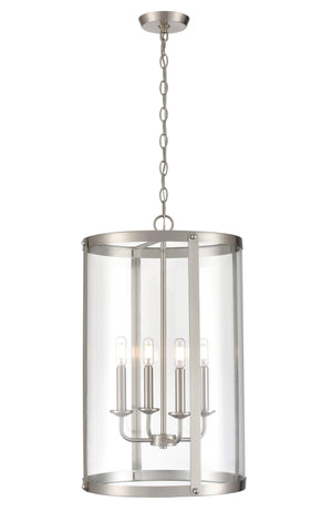 Pendant Fixtures Aydenn Pendant - Brushed Nickel - Clear Glass - 13.75in. Diameter - E12 Candelabra Base