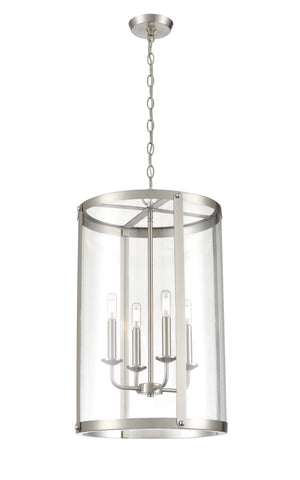 Pendant Fixtures Aydenn Pendant - Brushed Nickel - Clear Glass - 13.75in. Diameter - E12 Candelabra Base