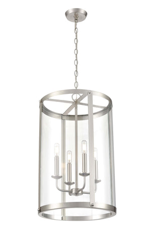 Pendant Fixtures Aydenn Pendant - Brushed Nickel - Clear Glass - 13.75in. Diameter - E12 Candelabra Base