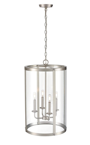 Pendant Fixtures Aydenn Pendant - Brushed Nickel - Clear Glass - 13.75in. Diameter - E12 Candelabra Base