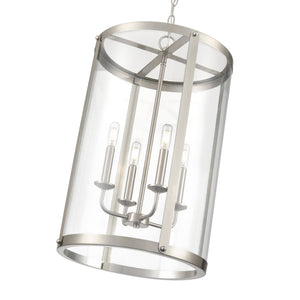 Pendant Fixtures Aydenn Pendant - Brushed Nickel - Clear Glass - 13.75in. Diameter - E12 Candelabra Base