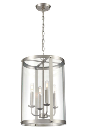 Pendant Fixtures Aydenn Pendant - Brushed Nickel - Clear Glass - 15.75in. Diameter - E12 Candelabra Base