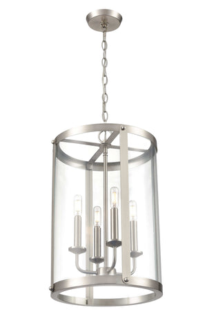 Pendant Fixtures Aydenn Pendant - Brushed Nickel - Clear Glass - 15.75in. Diameter - E12 Candelabra Base