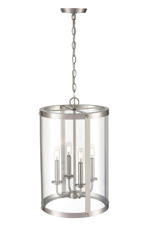 Pendant Fixtures Aydenn Pendant - Brushed Nickel - Clear Glass - 15.75in. Diameter - E12 Candelabra Base