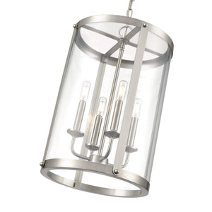 Pendant Fixtures Aydenn Pendant - Brushed Nickel - Clear Glass - 15.75in. Diameter - E12 Candelabra Base