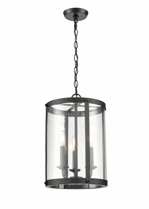 Pendant Fixtures Aydenn Pendant - Matte Black - Clear Glass - 11.75in. Diameter - E12 Candelabra Base