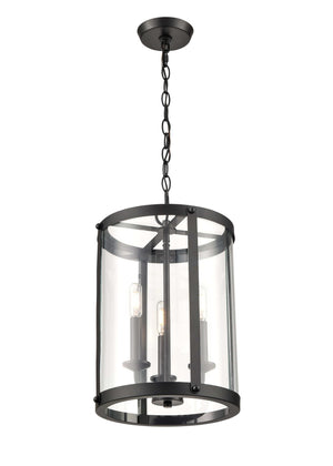 Pendant Fixtures Aydenn Pendant - Matte Black - Clear Glass - 11.75in. Diameter - E12 Candelabra Base