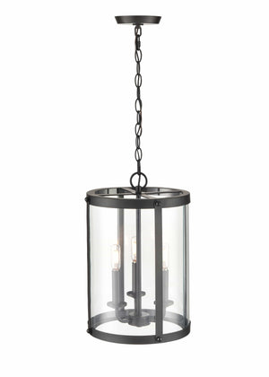 Pendant Fixtures Aydenn Pendant - Matte Black - Clear Glass - 11.75in. Diameter - E12 Candelabra Base