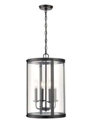 Pendant Fixtures Aydenn Pendant - Matte Black - Clear Glass - 13.75in. Diameter - E12 Candelabra Base