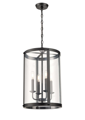 Pendant Fixtures Aydenn Pendant - Matte Black - Clear Glass - 13.75in. Diameter - E12 Candelabra Base