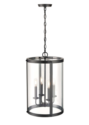 Pendant Fixtures Aydenn Pendant - Matte Black - Clear Glass - 13.75in. Diameter - E12 Candelabra Base