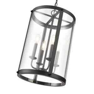 Pendant Fixtures Aydenn Pendant - Matte Black - Clear Glass - 13.75in. Diameter - E12 Candelabra Base