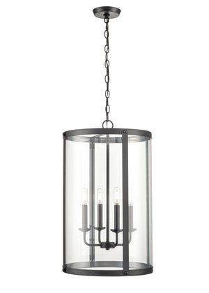 Pendant Fixtures Aydenn Pendant - Matte Black - Clear Glass - 15.75in. Diameter - E12 Candelabra Base