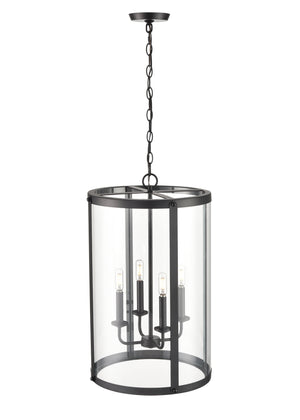 Pendant Fixtures Aydenn Pendant - Matte Black - Clear Glass - 15.75in. Diameter - E12 Candelabra Base