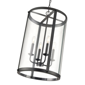 Pendant Fixtures Aydenn Pendant - Matte Black - Clear Glass - 15.75in. Diameter - E12 Candelabra Base