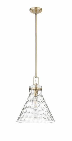 Pendant Fixtures Barlon Pendant - Modern Gold - Clear Water Glass - 14in. Diameter - E26 Medium Base