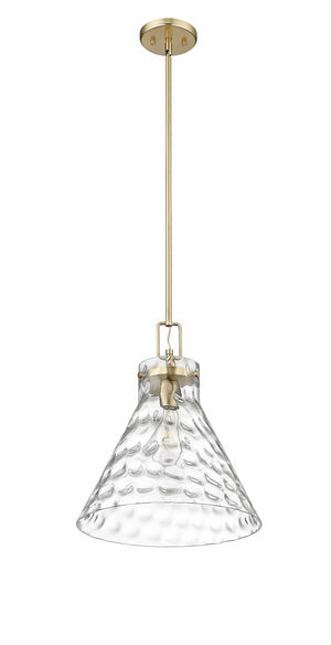 Pendant Fixtures Barlon Pendant - Modern Gold - Clear Water Glass - 14in. Diameter - E26 Medium Base