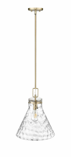 Pendant Fixtures Barlon Pendant - Modern Gold - Clear Water Glass - 14in. Diameter - E26 Medium Base