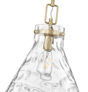 Pendant Fixtures Barlon Pendant - Modern Gold - Clear Water Glass - 14in. Diameter - E26 Medium Base