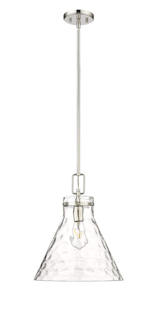 Pendant Fixtures Barlon Pendant - Polished Nickel - Clear Water Glass - 14in. Diameter - E26 Medium Base