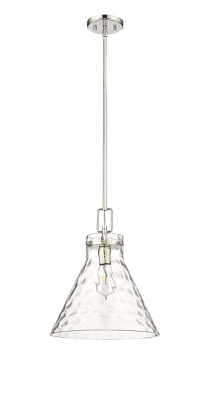 Pendant Fixtures Barlon Pendant - Polished Nickel - Clear Water Glass - 14in. Diameter - E26 Medium Base