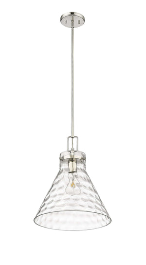 Pendant Fixtures Barlon Pendant - Polished Nickel - Clear Water Glass - 14in. Diameter - E26 Medium Base