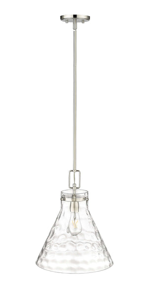 Pendant Fixtures Barlon Pendant - Polished Nickel - Clear Water Glass - 14in. Diameter - E26 Medium Base