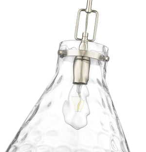 Pendant Fixtures Barlon Pendant - Polished Nickel - Clear Water Glass - 14in. Diameter - E26 Medium Base