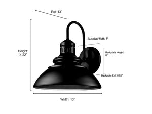 Adda LED Wall Sconce - Powder Coated Black - 12W Integrated LED Module - 414 Lm - 3000K Warm White