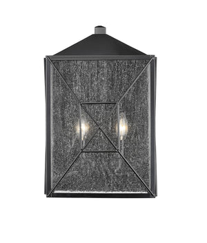 Wall Sconces Caswell Outdoor Wall Sconce - Powder Coated Black - Clear Seeded Glass - 7in. Extension - E26 Candelabra Base