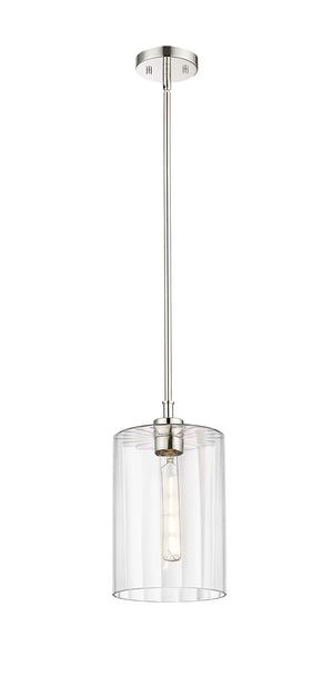 Pendant Fixtures Chastine Pendant - Polished Nickel - Clear Beveled Glass - 8in. Diameter - E26 Medium Base